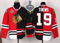 Chicago Blackhawks -19 Jonathan Toews Red Black Split 2015 Stanley Cup Stitched NHL Jersey