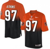 Nike Bengals -97 Geno Atkins Orange Black Stitched NFL Elite Fadeaway Fashion Jersey