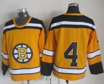 Boston Bruins -4 Bobby Orr Yellow CCM Throwback Stitched NHL Jersey