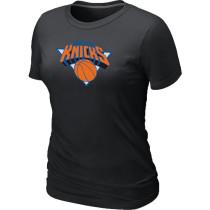 New York Knicks Big Tall Primary Logo Black Women T-Shirt (1)