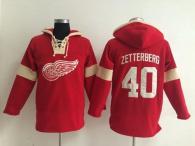 Detroit Red Wings -40 Henrik Zetterberg Red Pullover NHL Hoodie