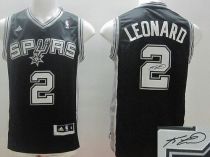 Revolution 30 Autographed San Antonio Spurs -2 Kawhi Leonard Black Stitched NBA Jersey