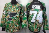 St Louis Blues -74 T J Oshie Camo Veterans Day Practice Stitched NHL Jersey