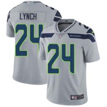 Nike Seahawks -24 Marshawn Lynch Grey Alternate Stitched NFL Vapor Untouchable Limited Jersey