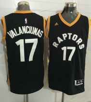 Toronto Raptors -17 Jonas Valanciunas Black Gold Stitched NBA Jersey