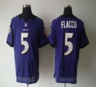 Nike Ravens -5 Joe Flacco Purple Team Color Stitched NFL Elite Jersey