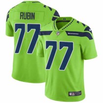 Nike Seahawks -77 Ahtyba Rubin Green Stitched NFL Limited Rush Jersey