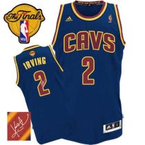 Revolution 30 Autographed Cleveland Cavaliers -2 Kyrie Irving Navy Blue The Finals Patch Stitched NB