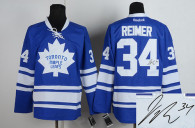 Autographed Toronto Maple Leafs -34 James Reimer Blue Stitched NHL Jersey