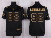 Nike Carolina Panthers -98 Star Lotulelei Pro Line Black Gold Collection Stitched NFL Elite Jersey