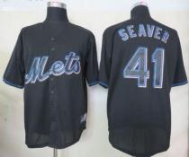 New York Mets -41 Tom Seaver Black Fashion Stitched MLB Jersey