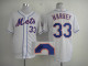 MLB New York Mets -33 Matt Harvey Stitched 2013 All-Star Patch Cool Base White Autographed Jersey