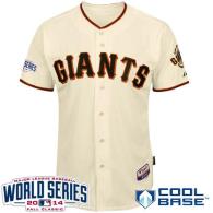 San Francisco Giants Blank Cream Cool Base W 2014 World Series Patch Stitched MLB Jersey