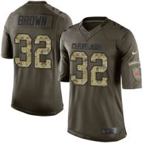 Nike Cleveland Browns -32 Jim Brown Green Stitched NFL Limited Salute to Service Jersey