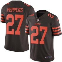 Nike Browns -27 Jabrill Peppers Brown Stitched NFL Limited Rush Jersey