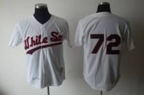 1990 Mitchell and Ness Chicago White Sox -72 Carlton Fisk White Throwback Stitched MLB Jersey