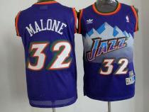 Utah Jazz -32 Karl Malone Purple Throwback Stitched NBA Jersey