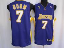 Los Angeles Lakers -7 Lamar Odom Stitched Purple Champion Patch NBA Jersey