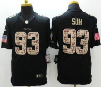 Nike Miami Dolphins -93 Ndamukong Suh Black Stitched NFL Limited Salute to Service Jersey