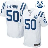 Nike Indianapolis Colts #50 Jerrell Freeman White With 30TH Seasons Patch Men's Stitched NFL Elite J