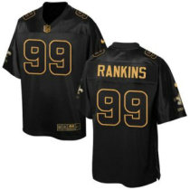 Nike Saints -99 Sheldon Rankins Black Stitched NFL Elite Pro Line Gold Collection Jersey
