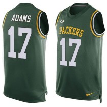 Nike Green Bay Packers -17 Davante Adams Green Team Color Stitched NFL Limited Tank Top Jersey