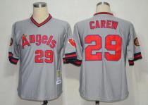 Mitchell And Ness 1985 Los Angeles Angels of Anaheim -29 Rod Carew Grey Stitched Throwback MLB Jerse