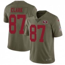 Nike 49ers -87 Dwight Clark Olive Stitched NFL Limited 2017 Salute to Service Jersey