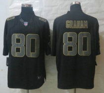 Nike New Orleans Saints 80 Graham Impact Limited Black Jerseys