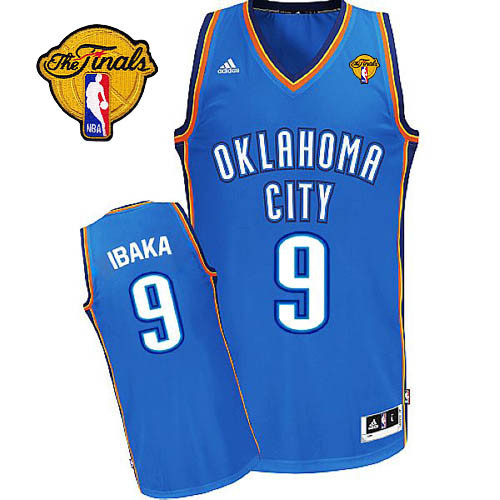 Revolution 30 Oklahoma City Thunder -9 Serge Ibaka Blue Finals Patch Stitched NBA Jersey