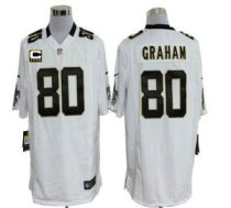 Nike Saints -80 Jimmy Graham White With C Patch Stitched NFL Game Jersey