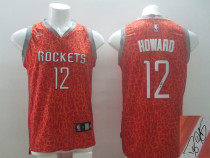 Autographed NBA Houston Rockets -12 Dwight Howard Red Crazy Light Stitched Jersey