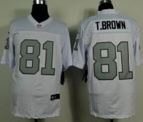 Nike Oakland Raiders -81 Tim Brown White Silver No NFL Elite Jersey