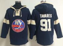 New York Islanders -91 John Tavares Dark Blue Pullover NHL Hoodie