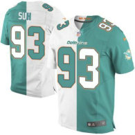 Nike Dolphins -93 Ndamukong Suh Aqua Green White Stitched NFL Elite Split Jersey