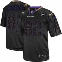Nike Ravens -82 Torrey Smith New Lights Out Black With Art Patch Men Stitched NFL Elite Jersey
