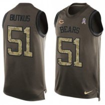 Nike Bears -51 Dick Butkus Green Stitched NFL Limited Salute To Service Tank Top Jersey