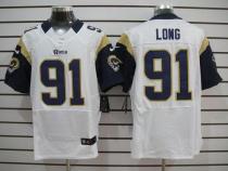 Nike St Louis Rams -91 Chris Long White Men's Stitched NFL Elite Jersey