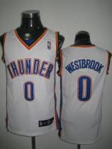 Oklahoma City Thunder -0 Russell Westbrook Stitched White NBA Jersey