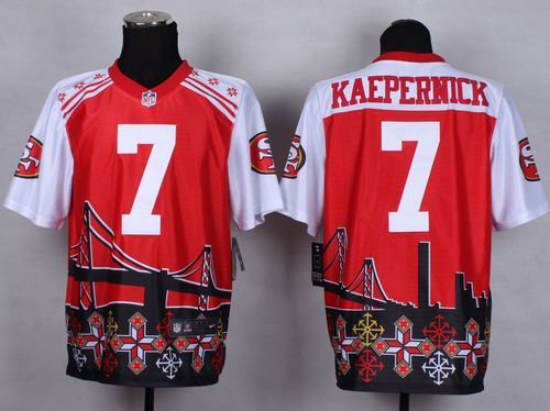 Nike San Francisco 49ers -7 Colin Kaepernick Red Mens Stitched NFL Elite Noble Fashion Jersey