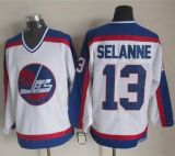 Winnipeg Jets -13 Teemu Selanne White Blue CCM Throwback Stitched NHL Jersey