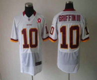 Nike Redskins -10 Robert Griffin III White With 80TH Patch Stitched NFL Elite Jersey