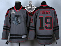Chicago Blackhawks -19 Jonathan Toews Charcoal Cross Check Fashion 2015 Stanley Cup Stitched NHL Jer