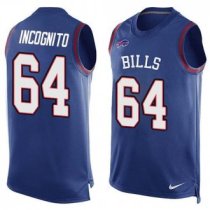 Nike Buffalo Bills -64 Richie Incognito Royal Blue Team Color Stitched NFL Limited Tank Top Jersey