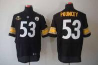 Nike Pittsburgh Steelers #53 Maurkice Pouncey Black With 80TH Patch Men's Stitched NFL Elite Jersey