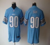 Nike Lions -90 Ndamukong Suh Blue Team Color Stitched NFL Elite Jersey