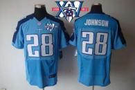 Nike Tennessee Titans #28 Chris Johnson Light Blue Team Color With 15th Season Patch Men's Stitched
