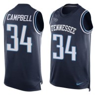 Nike Tennessee Titans -34 Earl Campbell Navy Blue Alternate Stitched NFL Limited Tank Top Jersey