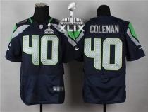 Nike Seattle Seahawks #40 Derrick Coleman Steel Blue Team Color Super Bowl XLIX Men's Stitched NFL E