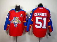 Florida Panthers -51 Brian Campbell Red Home Stitched NHL Jersey